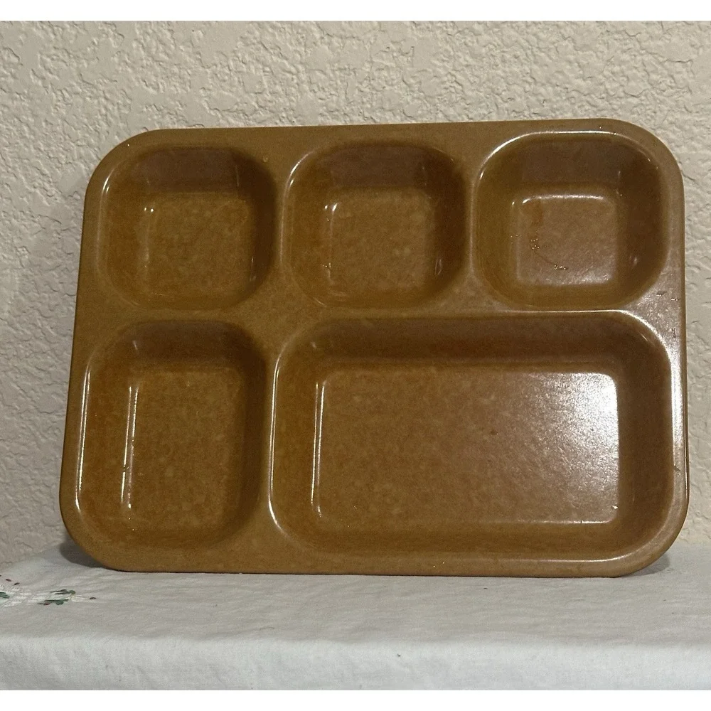 Vintage melamine mess hall tray marked U.S. 1963 BOLTA